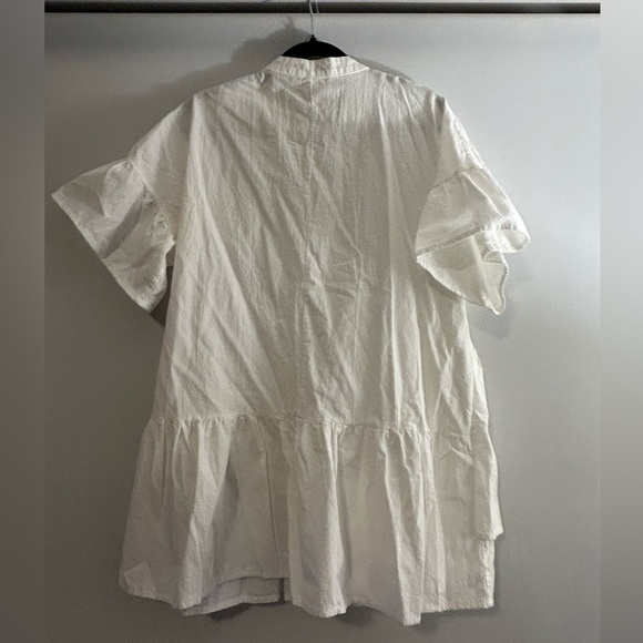 Celima Collection White Cotton Poplin Mini Dress Large - Picture 5 of 7